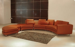 Freida Curve Shape Leather Sofa