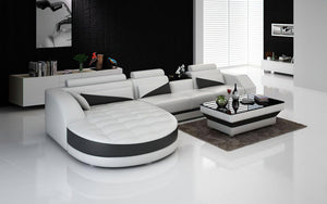 Skye Leather Sectional with Shape Chaise