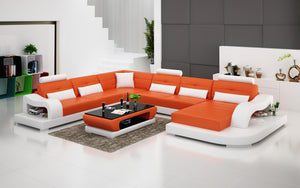 Nebula Modern U-Shape Leather Sectional