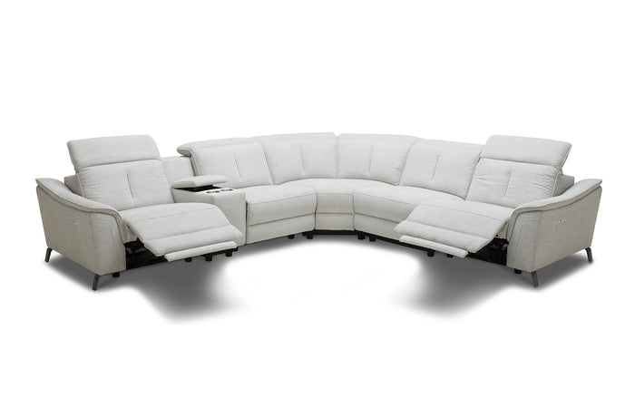 Rium Modern Fabric Sectional With Recliners