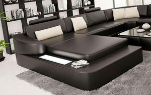 Stricker Leather Sectional with LED Light