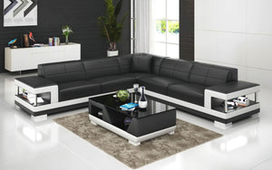 Winscombe Modern Leather Sectional with Storage