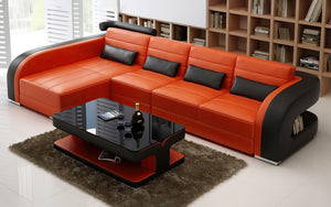 Hennessey Small Modern Leather Sectional