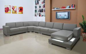 Spencer Leather Sectional with LED Light