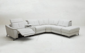 Rium Fabric Modern Sectional With Recliners