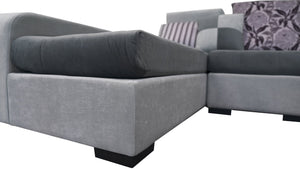 Selena Modular Tufted Sectional With Chaise(Dark Grey & Light Grey) / Top Grain Italian Leather