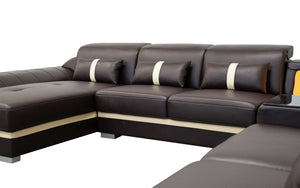 Bewley Modern Leather Sectional With Storage