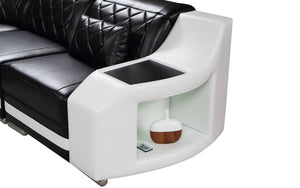 Saturn Modern Leather Sectional with Shaped Chaise