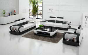 Mirak Modern Leather Sofa Set