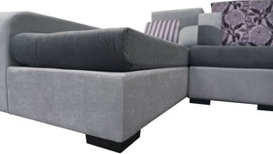 Selena Modular Tufted Sectional With Chaise(Dark Grey & Light Grey)