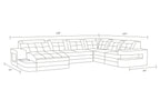 Uranus Modern Leather Sectional with LED Light