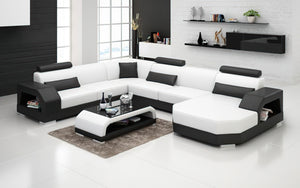 Luxi Modern U-Shape Leather Sectional