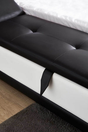 Alden Modern Leather Bed with Ottoman