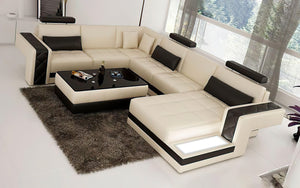 Cuko Modern Large Sectional with LED Light