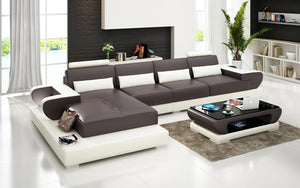 Mirak Small Modern Leather Sectional