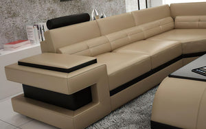 Kehlani Leather Sectional with LED Lights