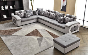 Selena Grey & Light Grey Modular Tufted Sectional