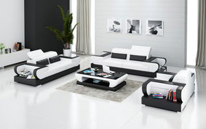 Ezrael Modern Leather Sofa Set