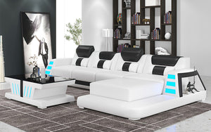 Ozzy Small Modern Leather Sectional