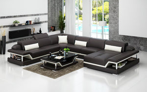 Taliya Modern U-Shape Leather Sectional