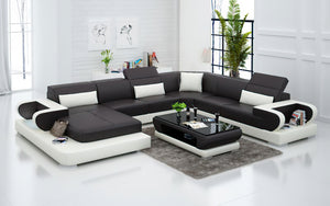 Ezrael Modern U-Shape Leather Sectional