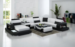 Tara Modern U-Shape Leather Sectional