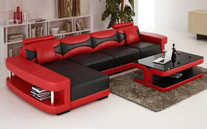 Critika Modern Leather Sectional with Chaise