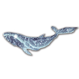 Futuristic Wall Art Whales Jumping II