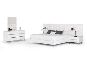 Astalina Modern White Eco Leather Bed