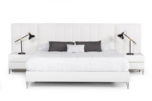 Astalina Modern White Eco Leather Bed