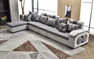 Selena Grey & Light Grey Modular Tufted Sectional