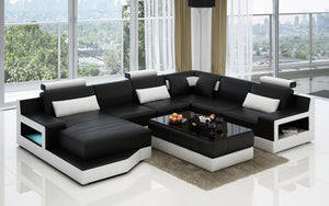 Hybra Modern U-Shape Leather Sectional