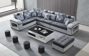 Selena Grey & Light Grey Modular Tufted Sectional