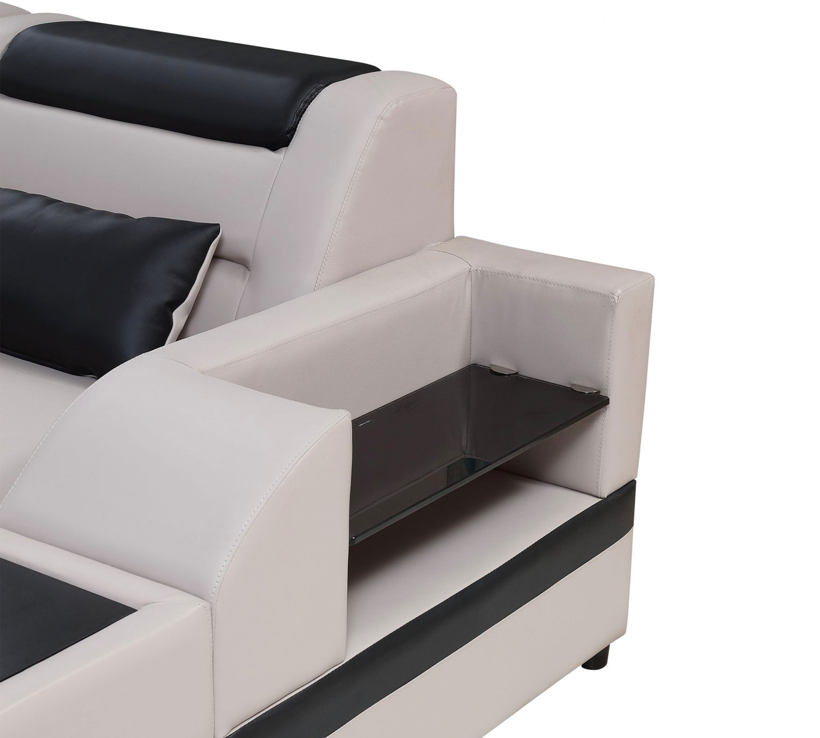 Venus Modern Leather Sectional with LED Light