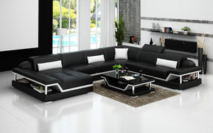 Taliya Modern U-Shape Leather Sectional