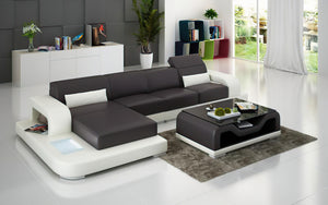 Gara Small Modern Leather Sectional