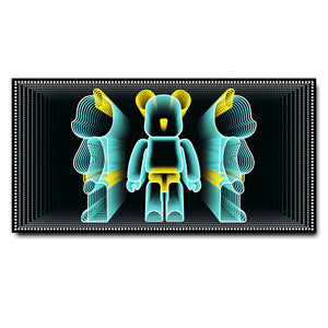 Futuristic Wall Art Green LED Bearbrick