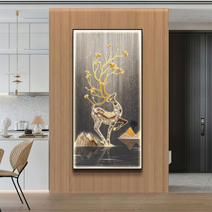 Futuristic Wall Art Tranquil Lake Deer I