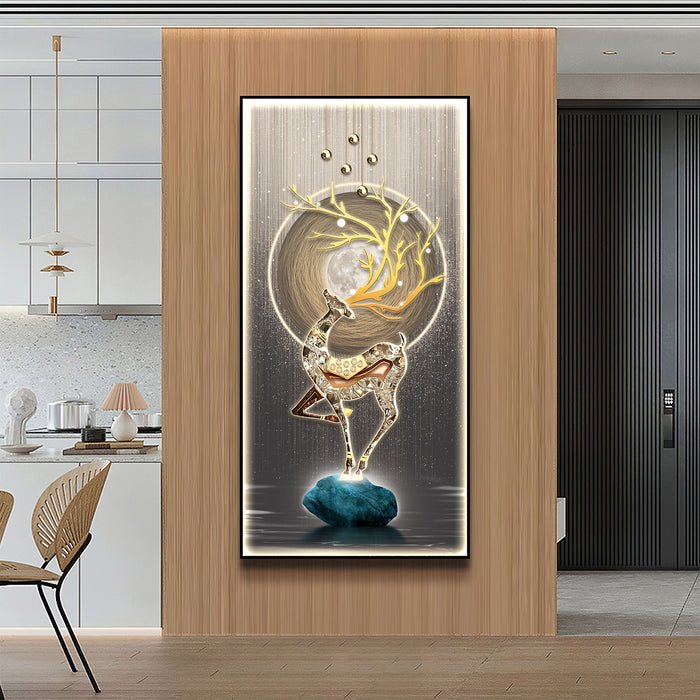 Futuristic Wall Art Moonlight Crystal Deer