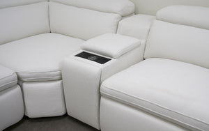 Maison Leather Recliner Sectional Sofa With Console