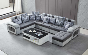 Selena Grey & Light Grey Modular Tufted Sectional