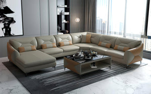 Bysic Modern U Shape Leather Sectional