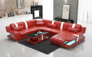 Yuli Modern U Shape Leather Sectional