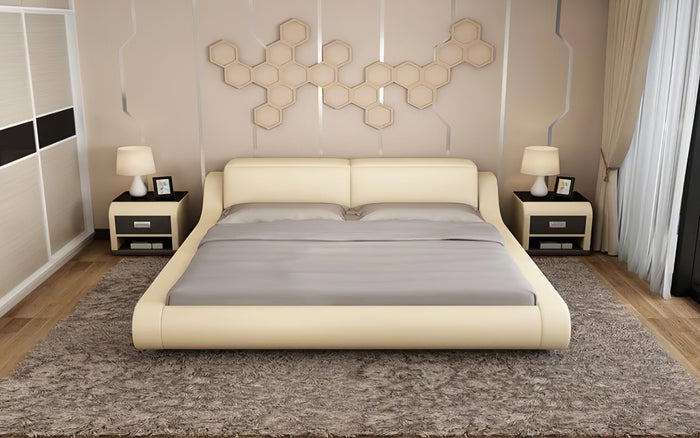 Hillsby Modern Leather Platform Bed