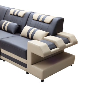 Neptune Modern Leather Sectional with LED Light