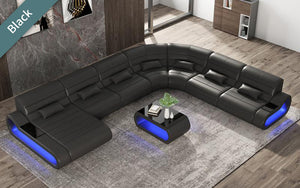 Catina XL Leather Sectional with LED Light