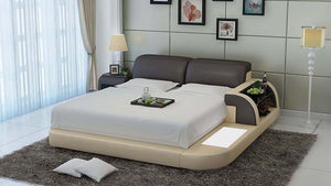 Platform bed Leather Headboard