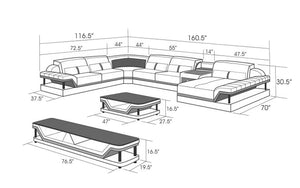 Bewley Modern Leather Sectional With Storage