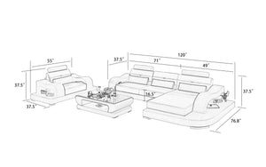 Talos Mini Modern Leather Sectional with Chaise