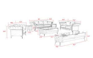 Lenmus Tufted Sofa Set